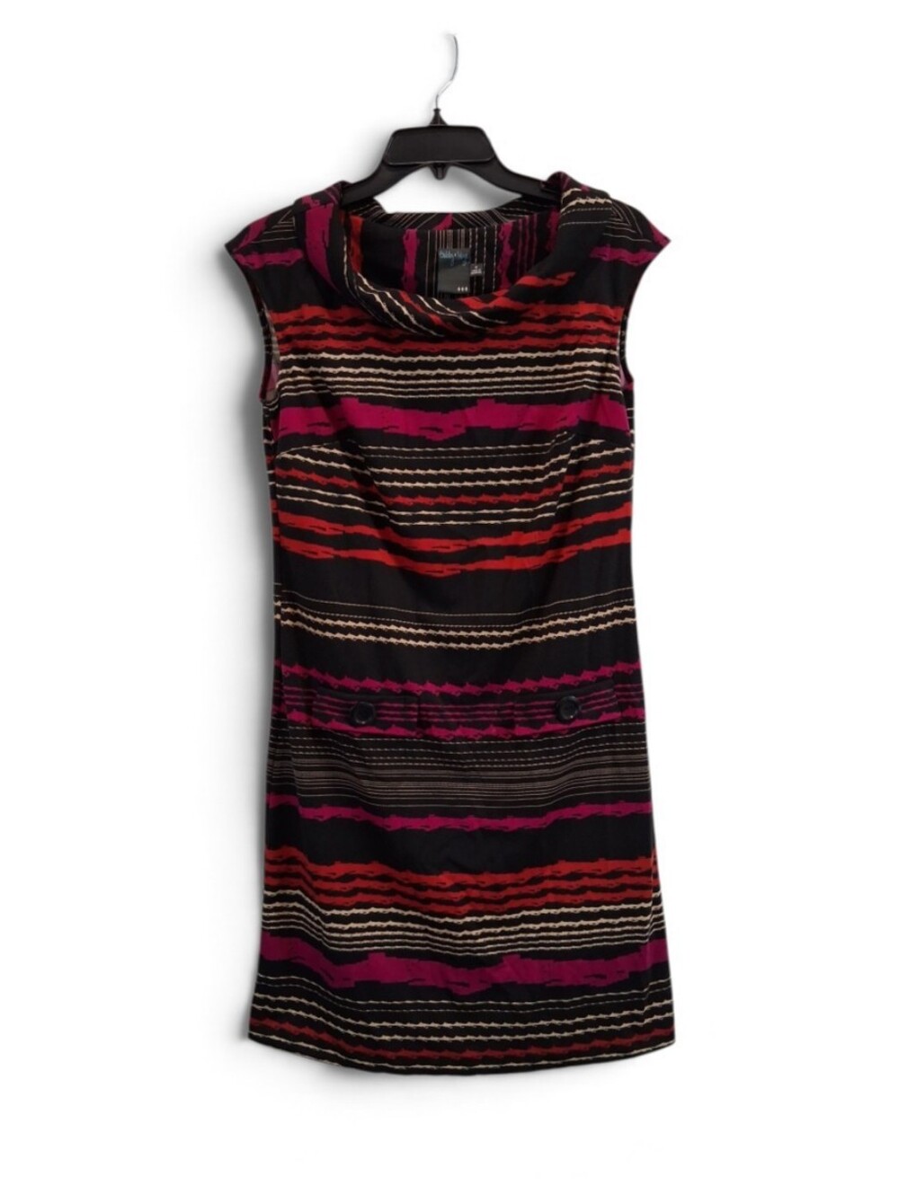 Gabby Skye Striped Cowl Neck Shift Dress Sze 6